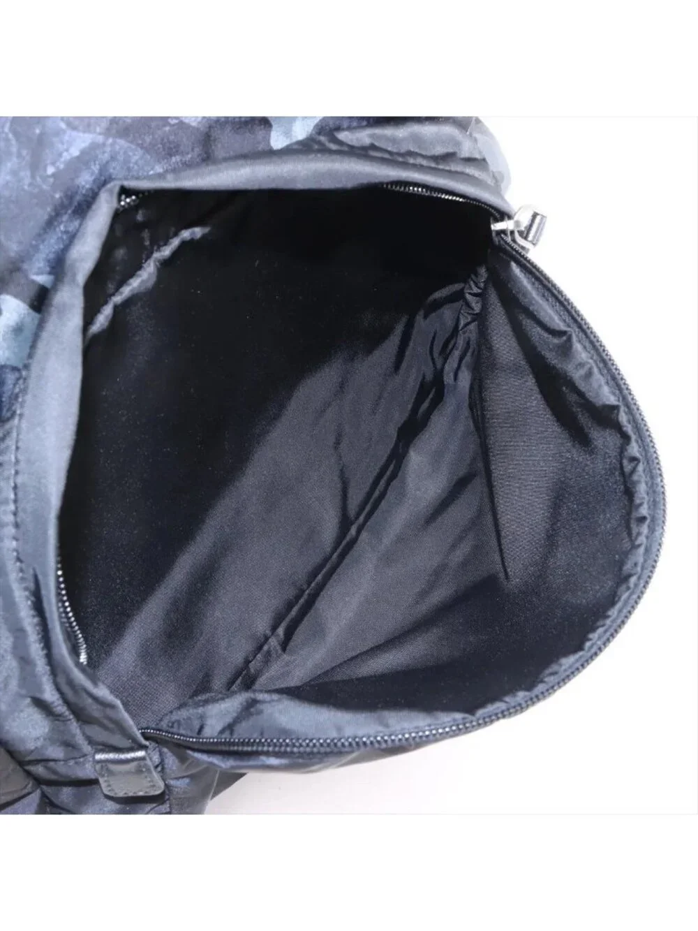 Prada Tessuto Nylon Camouflage Pattern Leather Backpack Black